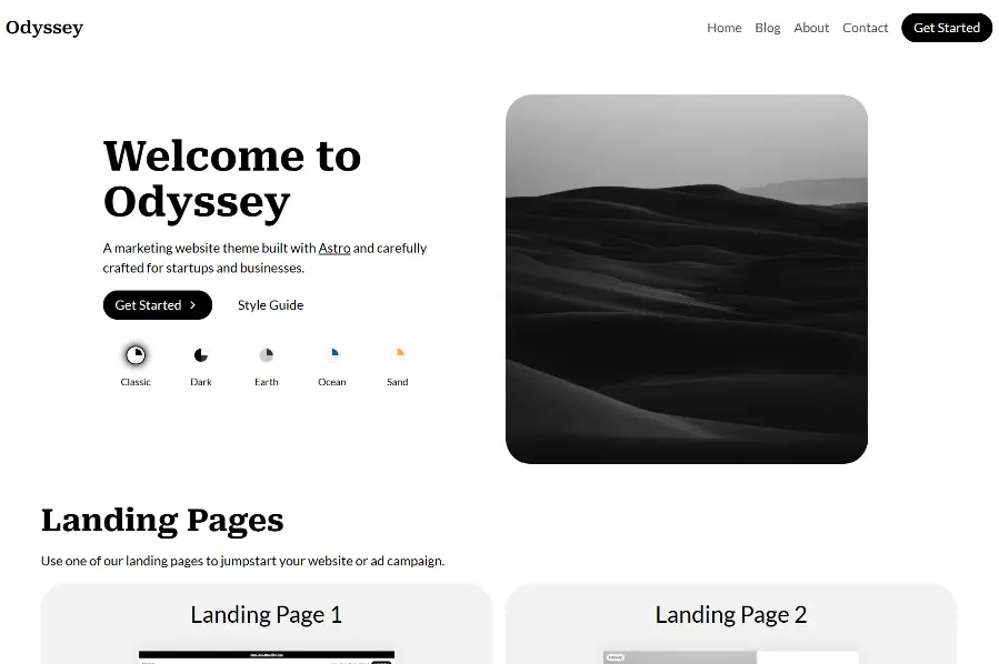 Odyssey Astro Theme _ A Marketing Website Theme for Startups and Businesses
